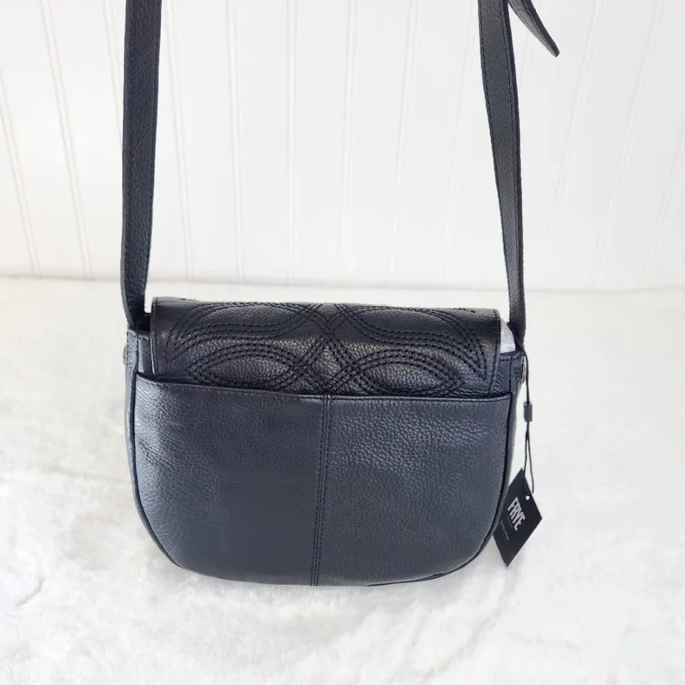 NWT Frye Women's Charlene Leather Small Saddle Bag, Black - Picture 6 of 10